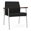 Mystic Reception Waiting Room Oversize Guest Chair / Silver Steel / Black