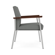 Mystic Reception Waiting Oversize Guest Chair / Silver Steel / Light Gray