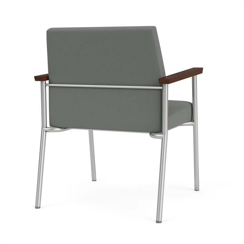 Mystic Reception Waiting Oversize Guest Chair / Silver Steel / Light Gray