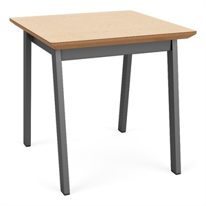Newport Reception Waiting 20x20&quot Wood End Table / Charcoal Steel / Natural