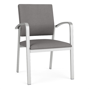 Newport Reception Waiting 18.5&quot Guest Chair / Silver Steel / Light Gray