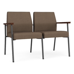 Mystic Reception Waiting 2-Seat Tandem Seating / Charcoal Steel / Brown