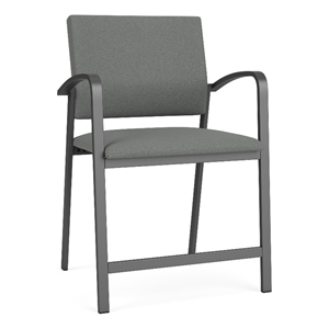 Newport Reception 24.5&quot Steel Hip Chair and / Charcoal Steel / Light Gray