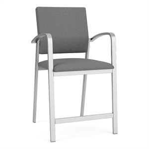 Newport Reception Waiting Room 24.5&quot Hip Chair / Silver Steel / Light Gray