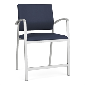 Newport Reception Waiting Room 24.5&quot Steel Hip Chair / Silver Steel / Blue