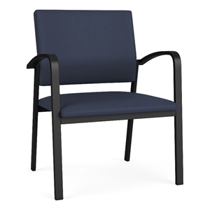 Newport Reception Waiting 18.5&quot Steel Guest Chair / Black Steel / Blue