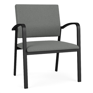 Newport Reception Waiting 18.5&quot Steel Guest Chair / Black Steel / Light Gray