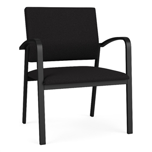 Newport Reception Waiting 18.5&quot Steel Guest Chair / Black Steel / Black