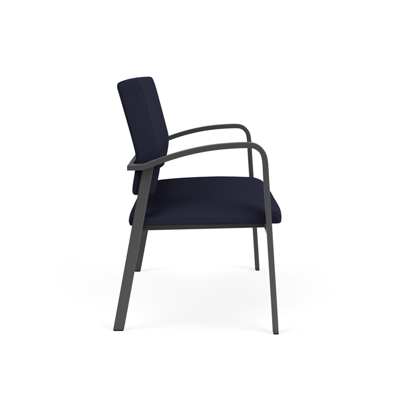 Newport Reception Waiting 2-Seat Loveseat / Charcoal Steel / Navy Blue