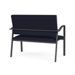 Newport Reception Waiting 2-Seat Loveseat / Charcoal Steel / Navy Blue