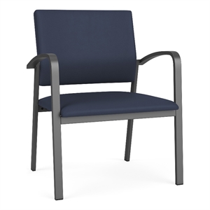 Newport Reception Waiting 18.5&quot Oversize Guest Chair / Charcoal Steel / Blue
