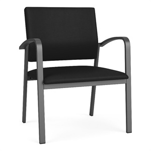 Newport Reception Waiting 18.5&quot Oversize Guest Chair / Charcoal Steel / Black