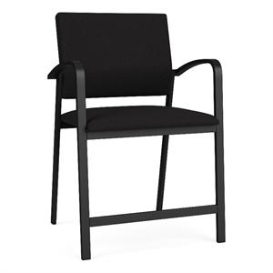 Newport Reception Waiting 24.5&quot Oversize Hip Chair / Black Steel / Black