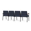 Mystic Reception Waiting Room 4-Seat Tandem Seating / Black Steel / Blue