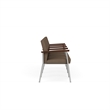 Mystic Reception Waiting Room 4-Seat Tandem Seating / Silver Steel / Brown