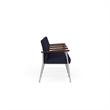 Mystic Reception Waiting 4-Seat Tandem Seating / Silver Steel / Navy Blue