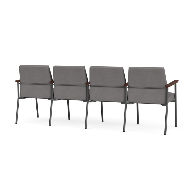 Mystic Reception Waiting 4-Seat Tandem Seating / Charcoal Steel / Light Gray