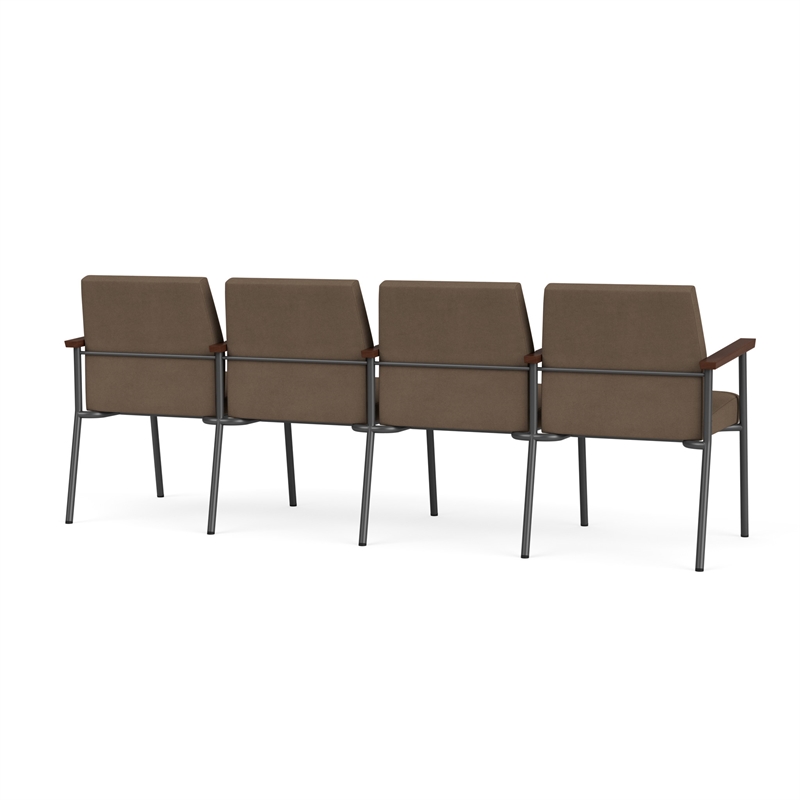 Mystic Reception Waiting 4-Seat Tandem Seating / Charcoal Steel / Brown
