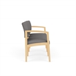 Lenox Wood Reception Waiting 3-Seat Tandem Seating / Natural Wood / Light Gray