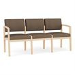 Lenox Wood Reception Waiting 3-Seat Tandem Seating / Natural Wood / Brown