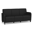 Siena 3-Seat Lounge Reception Waiting Tandem Seating / Black Steel Legs / Black