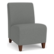 Siena Lounge Reception Armless Guest Chair / Walnut Wood Legs / Light Gray