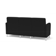 Siena 3-Seat Lounge Reception Tandem Seating / Brushed Steel Legs / Black