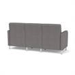 Siena 3-Seat Lounge Reception Tandem Seating / Brushed Steel Legs / Light Gray