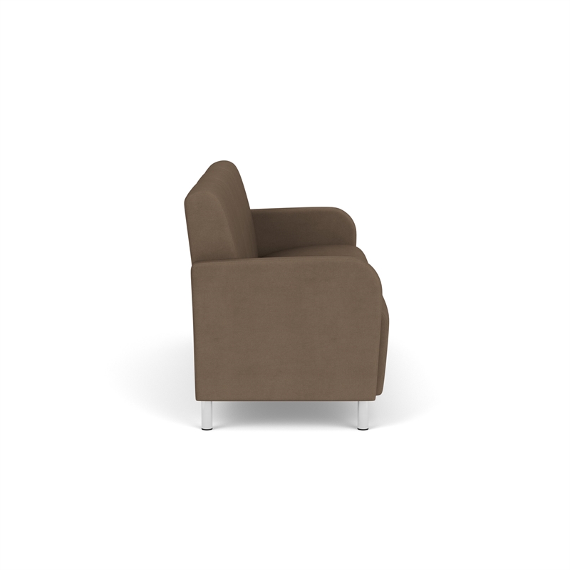 Siena 3-Seat Lounge Reception Tandem Seating / Brushed Steel Legs / Brown