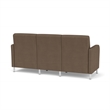 Siena 3-Seat Lounge Reception Tandem Seating / Brushed Steel Legs / Brown