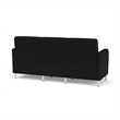 Siena 3-Seat Lounge Reception Tandem Seating / Brushed Steel Legs / Black