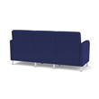 Siena 3-Seat Lounge Reception Waiting Tandem Seating / Brushed Steel Legs / Blue