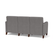 Siena 3-Seat Lounge Reception Tandem Seating / Walnut Wood Legs / Light Gray