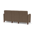 Siena 3-Seat Lounge Reception Waiting Tandem Seating / Walnut Wood Legs / Brown