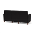 Siena 3-Seat Lounge Reception Waiting Tandem Seating / Walnut Wood Legs / Black