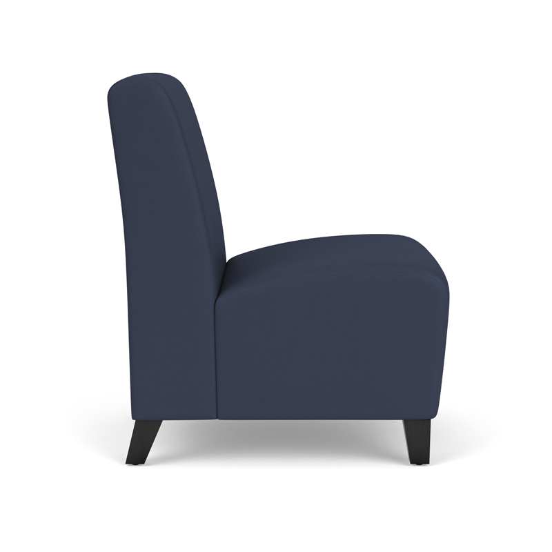 Siena Lounge Reception Waiting Armless Guest Chair / Black Steel Legs / Blue