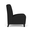 Siena Lounge Reception Waiting Armless Guest Chair / Black Steel Legs / Black