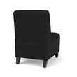 Siena Lounge Reception Waiting Armless Guest Chair / Black Steel Legs / Black