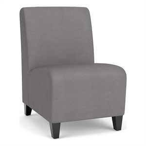 Siena Lounge Reception Armless Guest Chair / Black Steel Legs / Light Gray