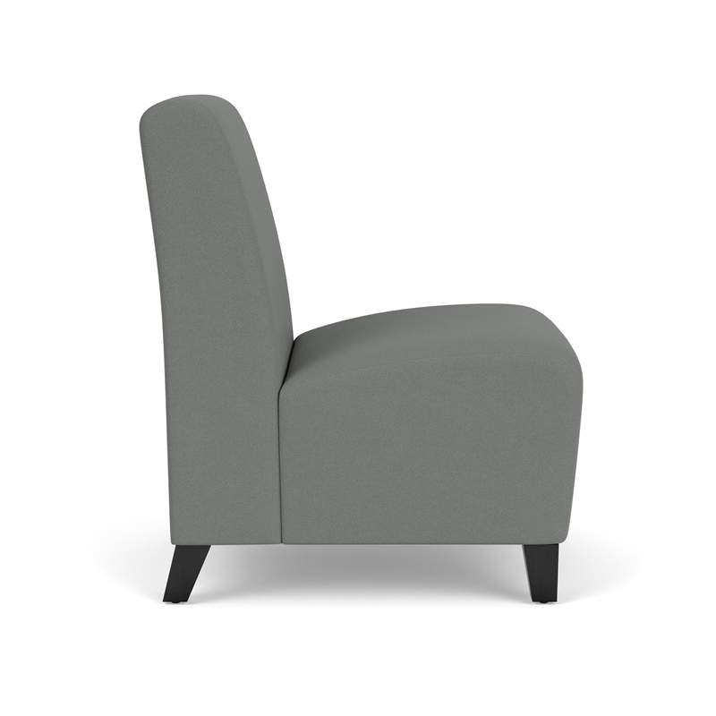 Siena Lounge Reception Armless Guest Chair / Black Steel Legs / Light Gray