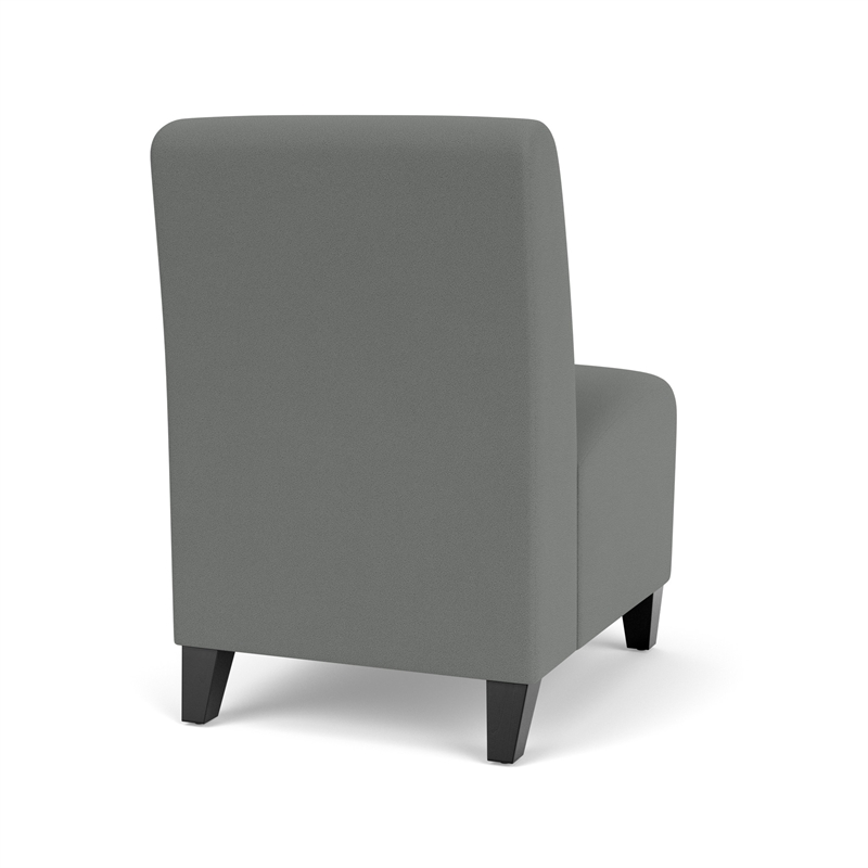 Siena Lounge Reception Armless Guest Chair / Black Steel Legs / Light Gray