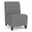 Siena Lounge Reception Armless Guest Chair / Black Steel Legs / Light Gray