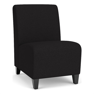 Siena Lounge Reception Waiting Armless Guest Chair / Black Steel Legs / Black