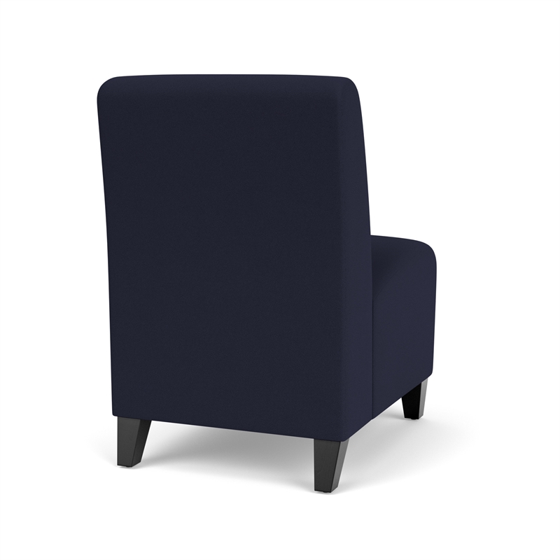 Siena Lounge Reception Armless Guest Chair / Black Steel Legs / Navy Blue