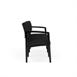 Lenox Wood Reception Waiting 3-Seat Tandem Seating / Black Wood / Black