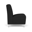 Siena Lounge Reception Waiting Armless Guest Chair / Brushed Steel Legs / Black