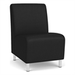 Siena Lounge Reception Waiting Armless Guest Chair / Brushed Steel Legs / Black