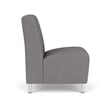 Siena Lounge Reception Armless Guest Chair / Brushed Steel Legs / Light Gray