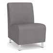 Siena Lounge Reception Armless Guest Chair / Brushed Steel Legs / Light Gray