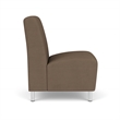 Siena Lounge Reception Waiting Armless Guest Chair / Brushed Steel Legs / Brown
